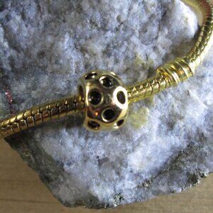 Gold plated sterling silver Dotted European Charm